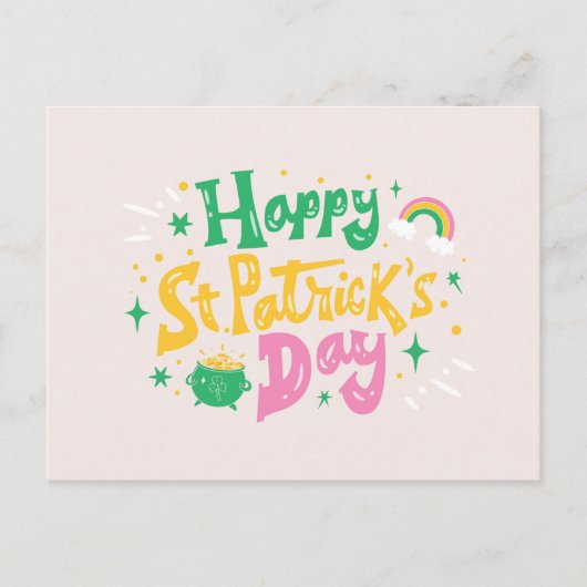 ST. PATRICKS DAY LETTERING POSTKARTE (Vorderseite)