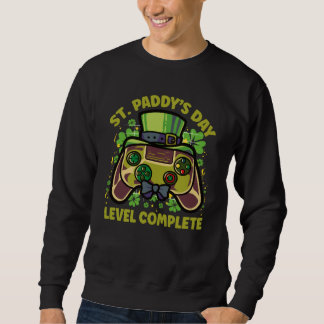St Patricks Day Level Complete Gamer Video Game Co Sweatshirt