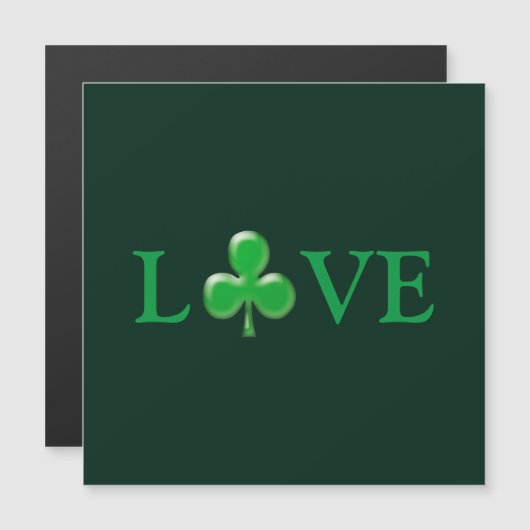 St. Patrick's Day Liebe Clover Kleeblatt Magnet (Vorne/Hinten)