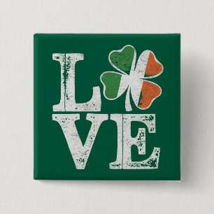 St Patricks Day Liebe Glücklicher Irischer Kleebla Button