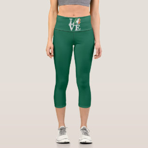 St Patricks Day Liebe Glücklicher Irischer Kleebla Capri Leggings