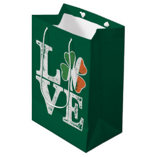 St Patricks Day Liebe Glücklicher Irischer Kleebla Mittlere Geschenktüte