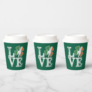 St Patricks Day Liebe Glücklicher Irischer Kleebla Pappbecher