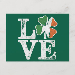 St Patricks Day Liebe Glücklicher Irischer Kleebla Postkarte