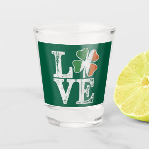 St Patricks Day Liebe Glücklicher Irischer Kleebla Schnapsglas