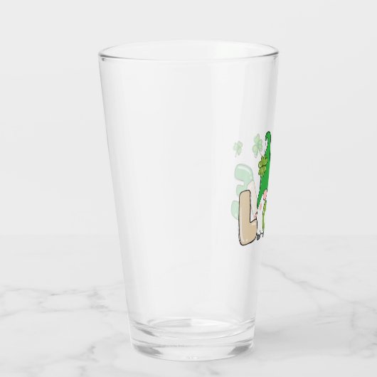 St Patrick's Day Liebe Gnome Glas (Rechts)