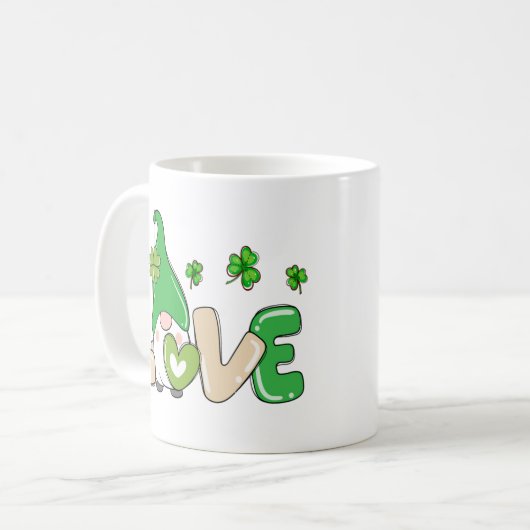 St Patrick's Day Liebe Gnome Kaffeetasse (Vorderseite Links)