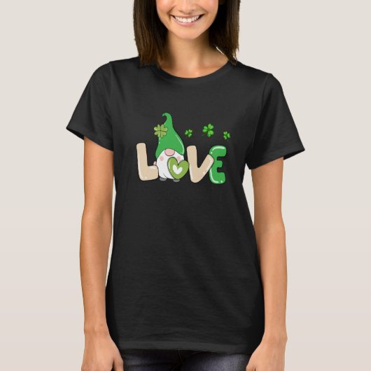 St Patrick's Day Liebe Gnome T-Shirt (Vorderseite)