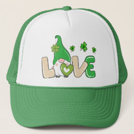 St Patrick's Day Liebe Gnome Truckerkappe