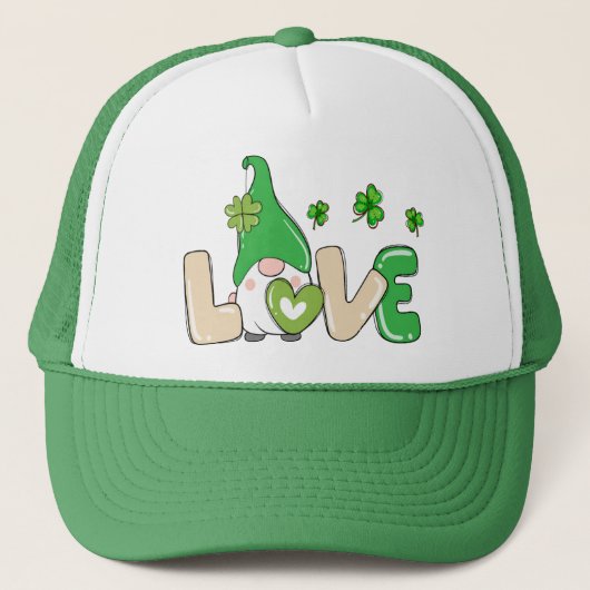 St Patrick's Day Liebe Gnome Truckerkappe (Vorderseite)