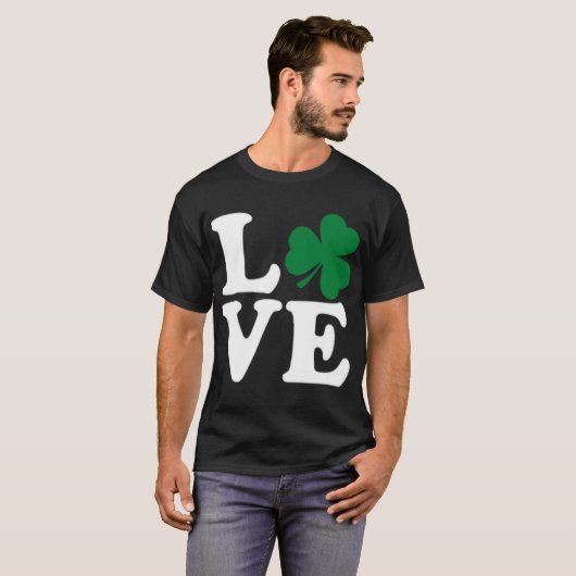 St Patrick's Day Liebe Green Irish Kleeblatt Fun T-Shirt (Vorne ganz)