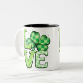 St. Patrick's Day Liebe Green Irish Zweifarbige Tasse (Vorderseite Links)