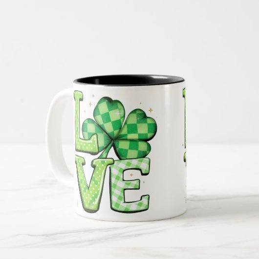 St. Patrick's Day Liebe Green Irish Zweifarbige Tasse (Vorderseite Links)