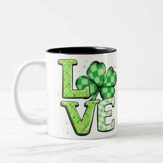 St. Patrick's Day Liebe Green Irish Zweifarbige Tasse (Links)