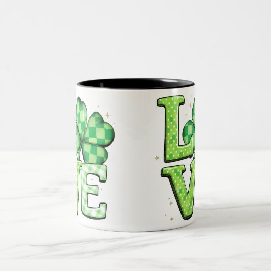 St. Patrick's Day Liebe Green Irish Zweifarbige Tasse (Mittel)