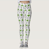 St. Patrick's Day | LIEBE | Grün glitzerndes Herz Leggings (Vorderseite)