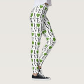 St. Patrick's Day | LIEBE | Grün glitzerndes Herz Leggings (Rechts)