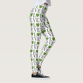 St. Patrick's Day | LIEBE | Grün glitzerndes Herz Leggings