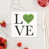 St. Patrick's Day | LIEBE | Grün glitzerndes Herz Serviette (Beispiel)