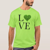 St. Patrick's Day | LIEBE | Grün glitzerndes Herz T-Shirt (Vorderseite)