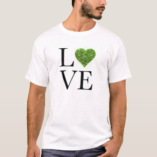 St. Patrick's Day   LIEBE   Grün glitzerndes Herz T-Shirt