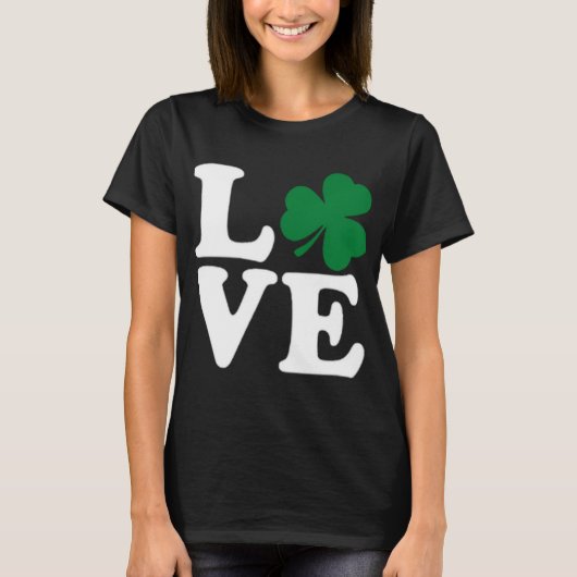 St Patrick's Day Liebe Irish Kleeblatt Green Clove T-Shirt (Vorderseite)
