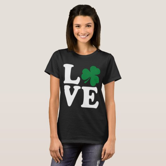 St Patrick's Day Liebe Irish Kleeblatt Green Clove T-Shirt (Vorne ganz)