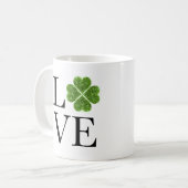 St. Patrick's Day | LIEBE | Kleeblatt für grünen G Kaffeetasse (Vorderseite Links)