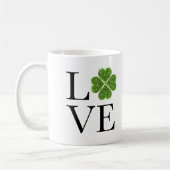 St. Patrick's Day | LIEBE | Kleeblatt für grünen G Kaffeetasse (Links)
