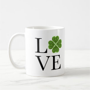 St. Patrick's Day   LIEBE   Kleeblatt für grünen G Kaffeetasse