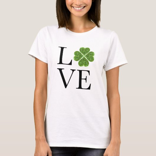 St. Patrick's Day | LIEBE | Kleeblatt für grünen G T-Shirt (Vorderseite)