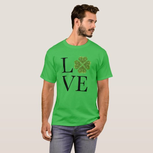 St. Patrick's Day | LIEBE | Kleeblatt für grünen G T-Shirt (Vorne ganz)