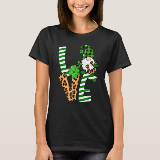 St. Patrick's Day Liebe Kleeblatt Gnomies Lucky T-Shirt (Vorderseite)