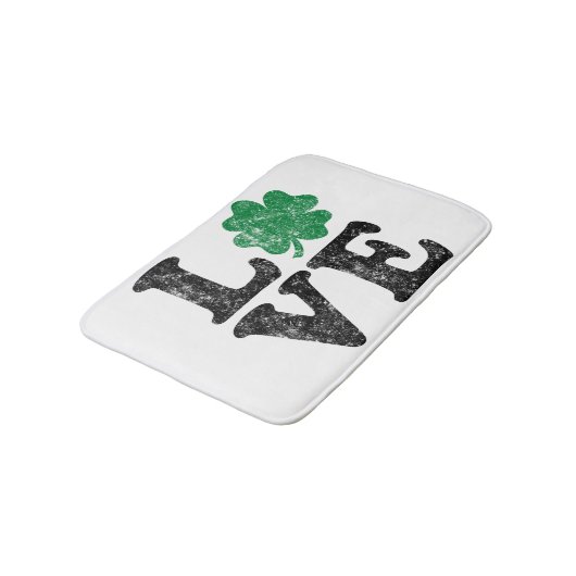St Patrick's Day LIEBE Kleeblatt Irish Badematte (Schrägansicht)
