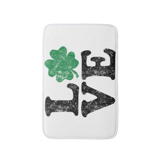 St Patrick's Day LIEBE Kleeblatt Irish Badematte (Vorderseite Vertikal)