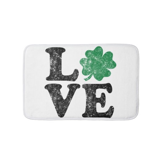 St Patrick's Day LIEBE Kleeblatt Irish Badematte (Vorderseite)