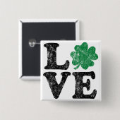St Patrick's Day LIEBE Kleeblatt Irish Button (Vorne & Hinten)