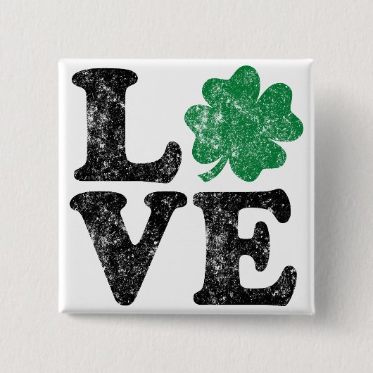 St Patrick's Day LIEBE Kleeblatt Irish Button (Vorderseite)