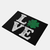 St Patrick's Day LIEBE Kleeblatt Irish Fußmatte (Schrägansicht)