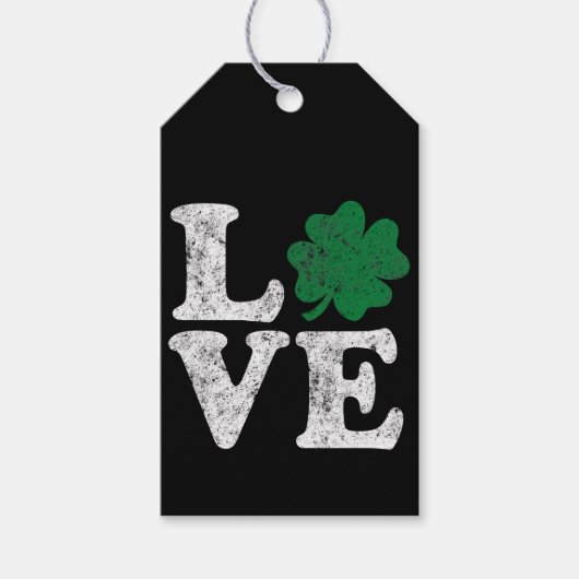 St Patrick's Day LIEBE Kleeblatt Irish Geschenkanhänger (Vorderseite)
