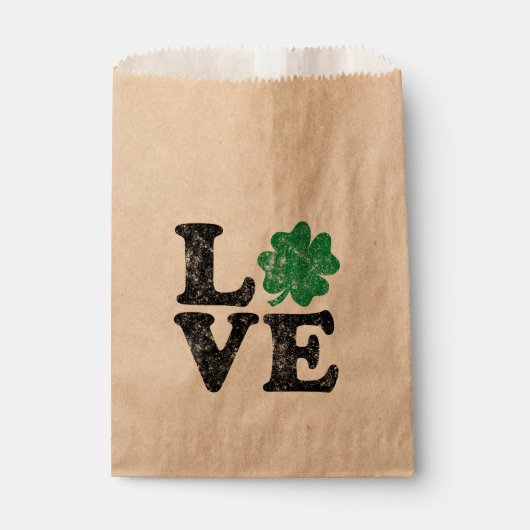St Patrick's Day LIEBE Kleeblatt Irish Geschenktütchen (Vorderseite)