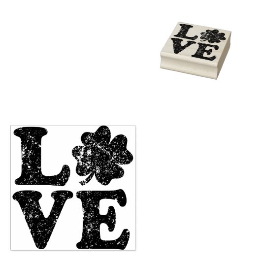 St Patrick's Day LIEBE Kleeblatt Irish Gummistempel (Stempel)