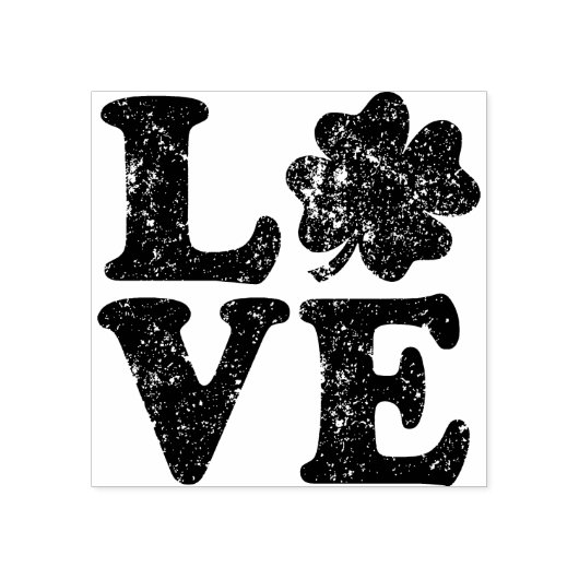 St Patrick's Day LIEBE Kleeblatt Irish Gummistempel (Prägung)