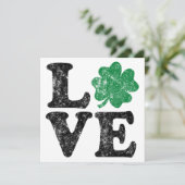 St Patrick's Day LIEBE Kleeblatt Irish Karte (Stehend Vorderseite)