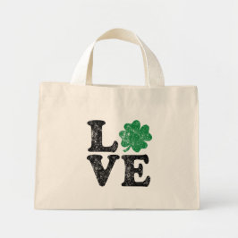 St Patrick's Day LIEBE Kleeblatt Irish Mini Stoffbeutel