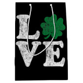 St Patrick's Day LIEBE Kleeblatt Irish Mittlere Geschenktüte (Vorderseite)