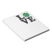 St Patrick's Day LIEBE Kleeblatt Irish Notizblock (angewinkelt)