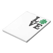 St Patrick's Day LIEBE Kleeblatt Irish Notizblock (Rotiert)