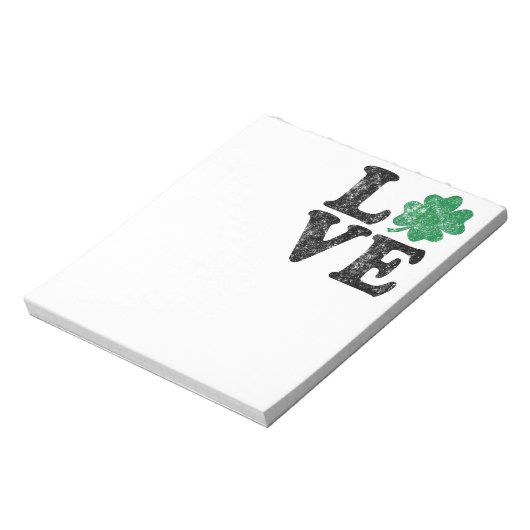 St Patrick's Day LIEBE Kleeblatt Irish Notizblock (Rotiert)