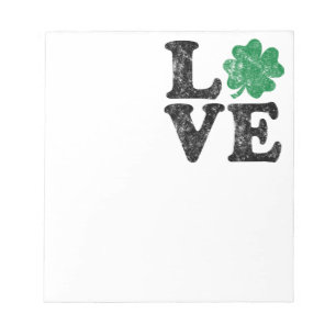 St Patrick's Day LIEBE Kleeblatt Irish Notizblock